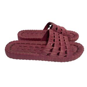 Tecs Womens Size 240 7 Purple Slip On Slide Sandals Shoes Plastic Relaxed Flat W